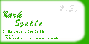 mark szelle business card