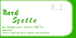 mark szelle business card